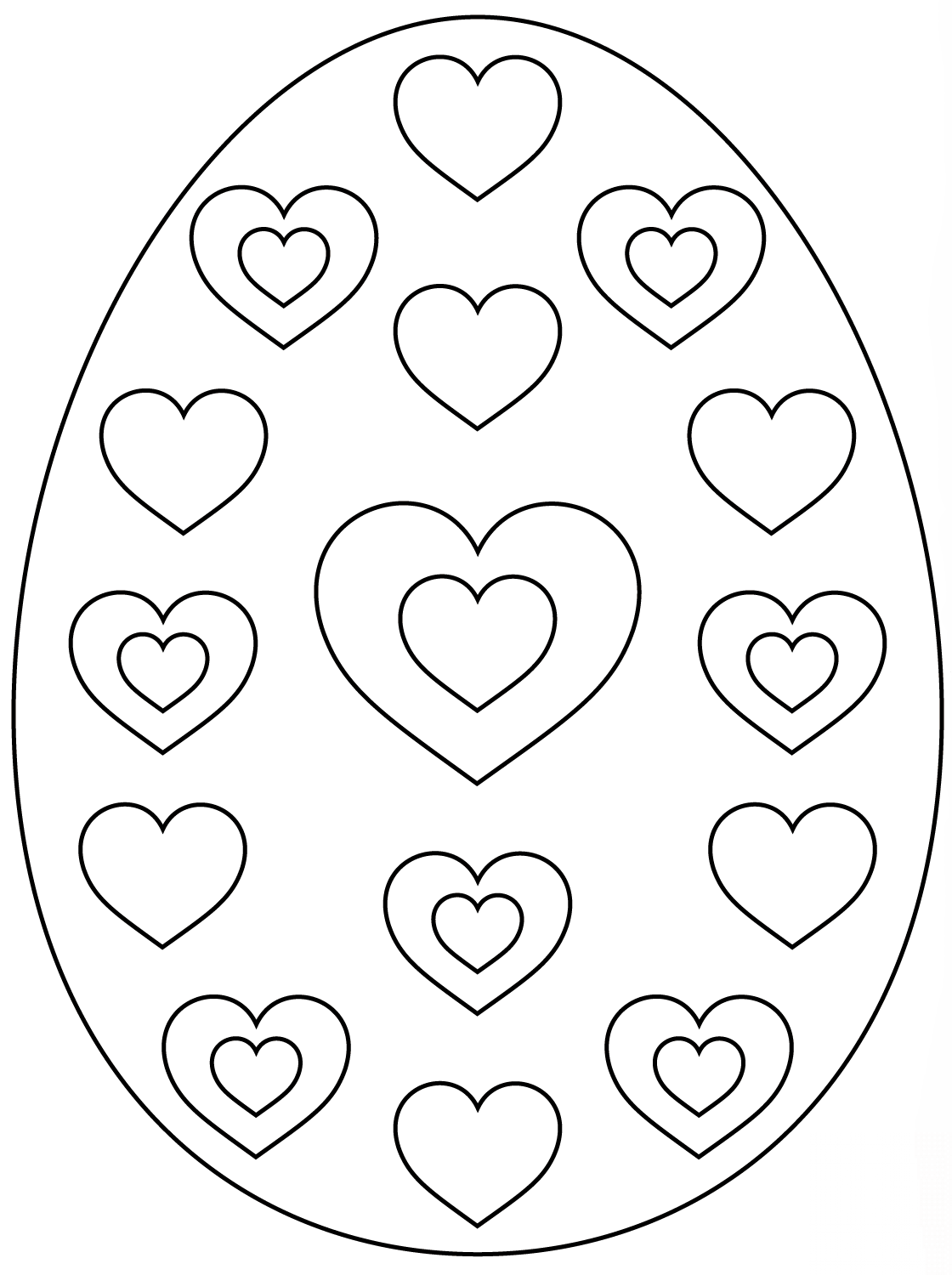 Easter Egg with Hearts