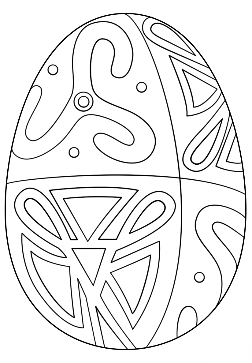 Easter Egg with Folk Pattern
