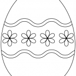Easter Egg with Simple Flower Pattern