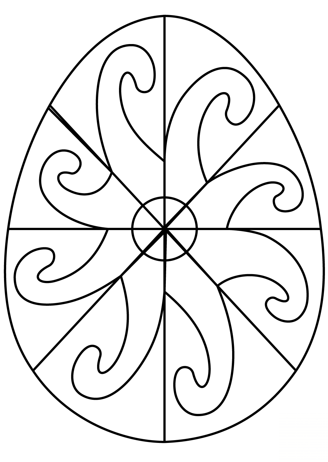 Easter Egg with Spiral Pattern