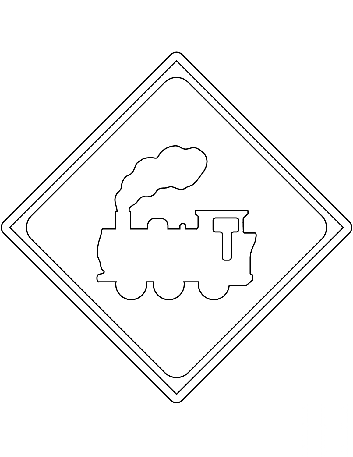 "Railroad Crossing Ahead" Sign in...