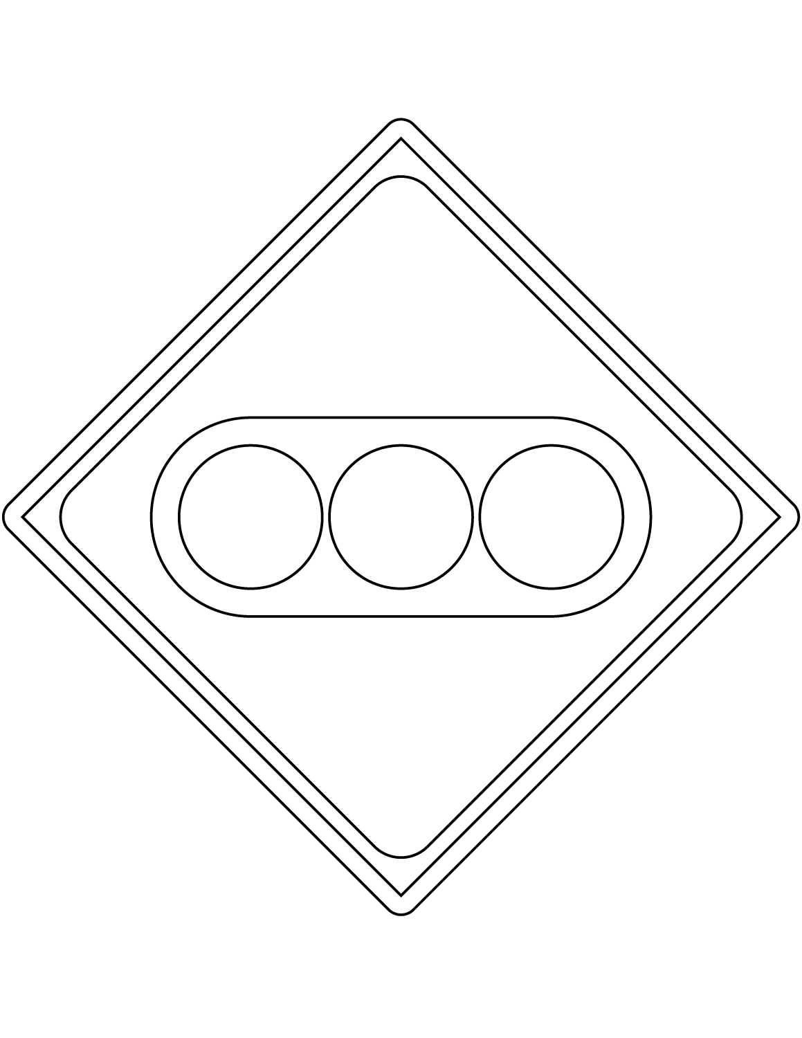 "Traffic Lights Ahead" Sign in Japan