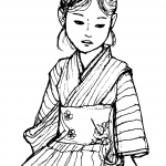 Japanese Girl in Kimono