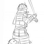 Uzbrojony Samuraj z mieczem