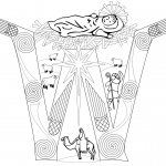 Letter W with Nativity Scene