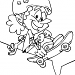 Cartoon Skateboarding Kid
