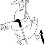 Cartoon Man Riding a Skateboard