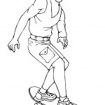 Man Riding on Skateboard