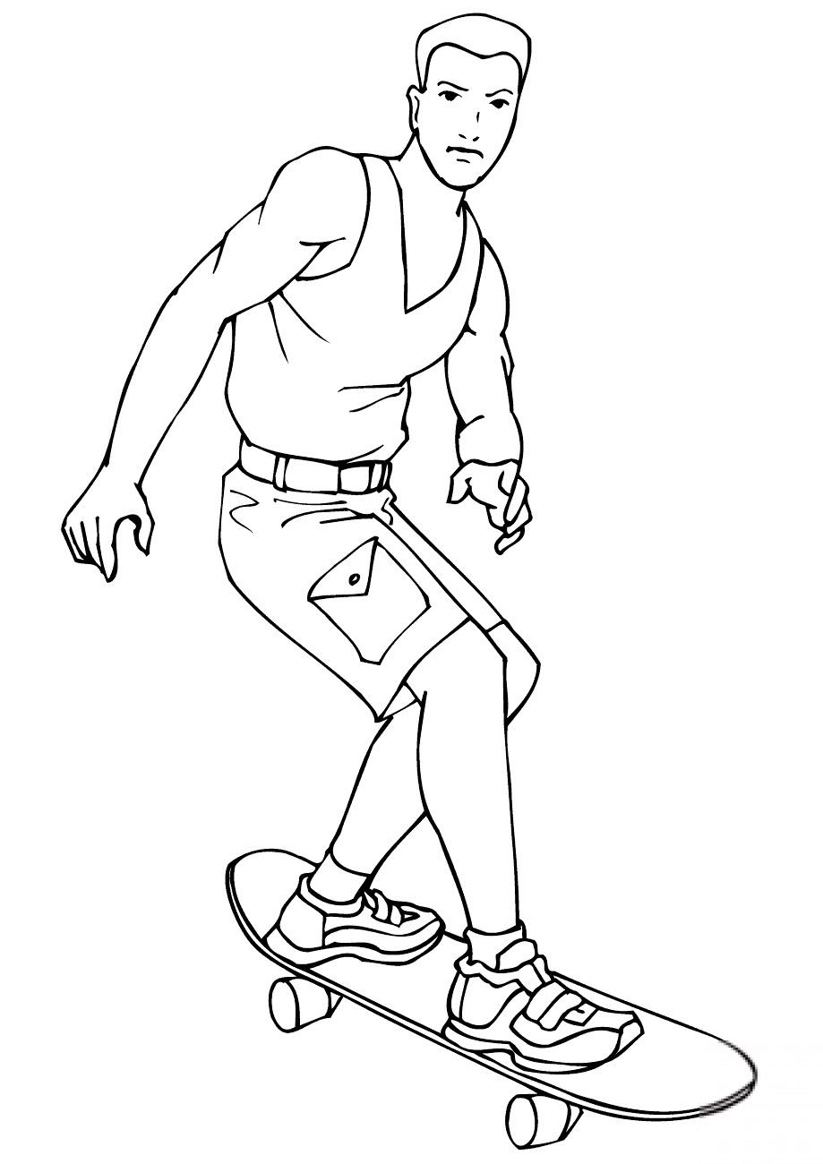 Man Riding on Skateboard