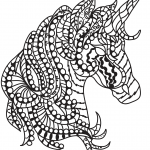 Unicorn Head Zentangle
