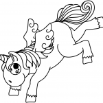 Bucking Cartoon Unicorn