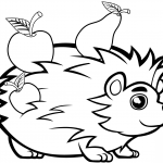 Cute Hedgehog with Fruits