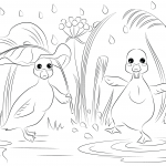 Two Ducks in the Rain