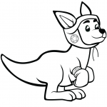 Cartoon Kangaroo with Boxing Gloves
