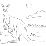 Uroczy Kangur z małym kangurkiem