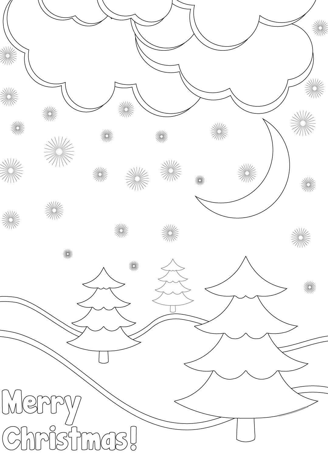 Merry Christmas Card with Winter...