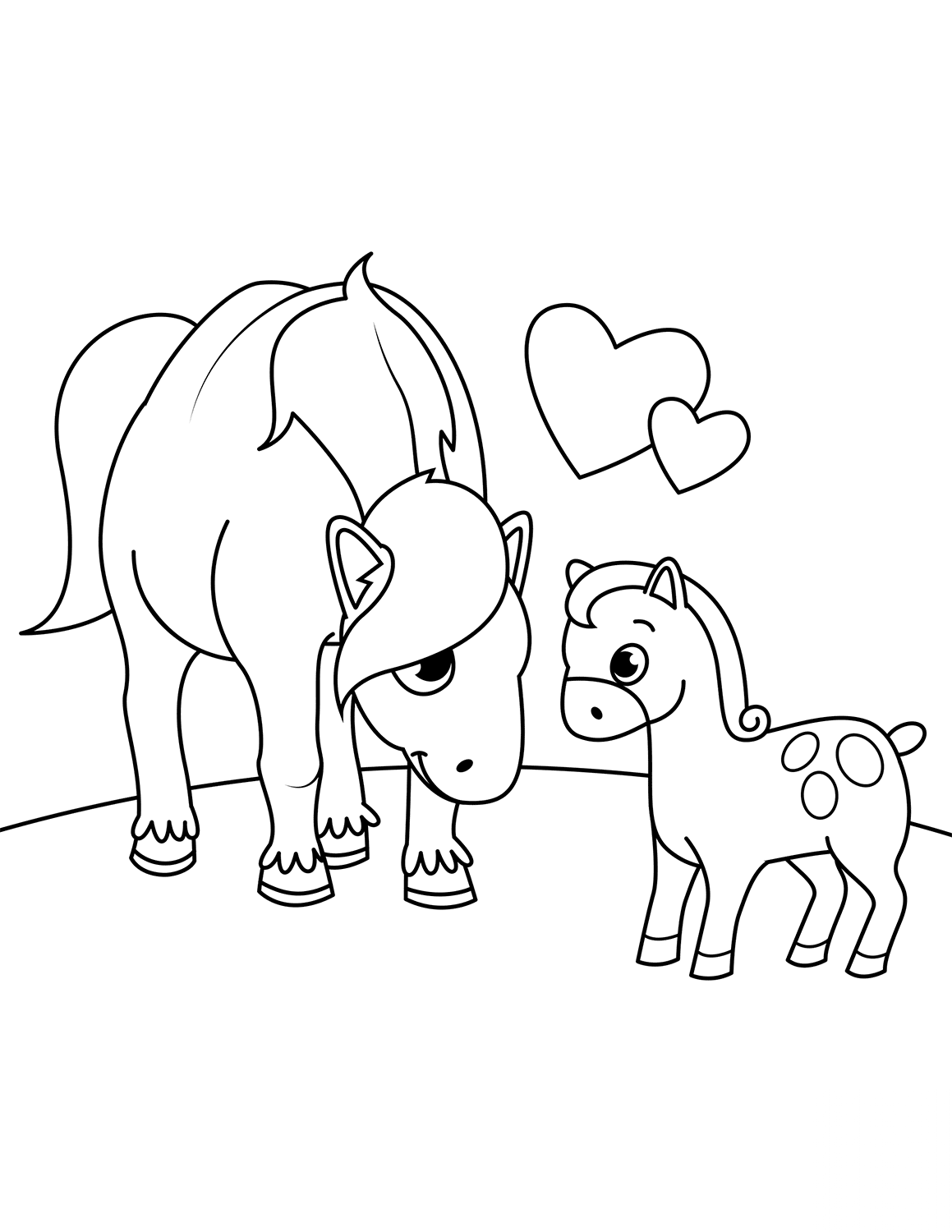 Mother Horse with Foal