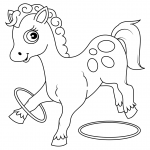 Cute Horse Plays with Rings