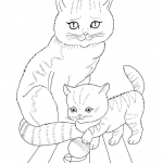 Kot mama i mały kotek