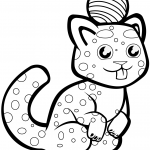 Cute Cat with a Ball on Its Head