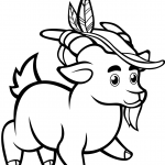 Funny Goat with Alpine Hat