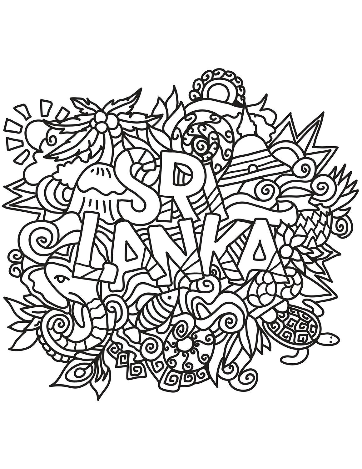 Sri Lanka Doodle