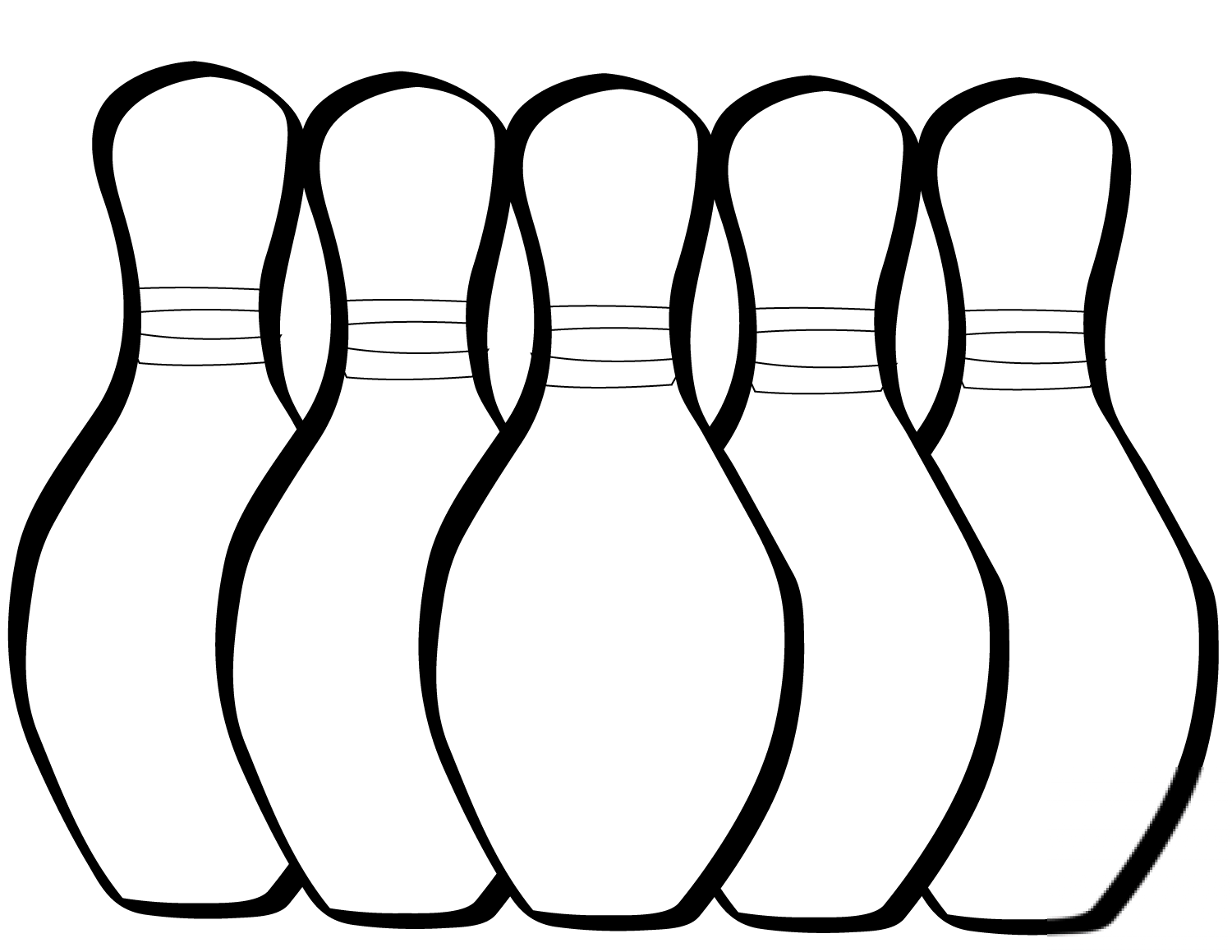 Five Bowling Pins