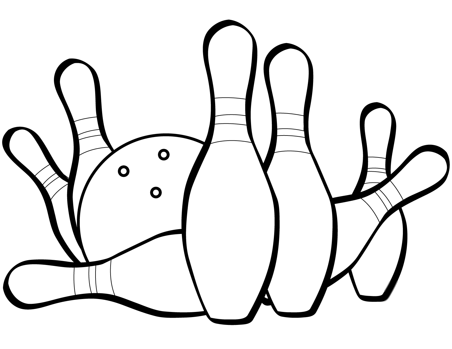 Bowling Pins and Ball