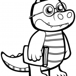 Funny Crocodile with Glasses