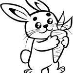 Cute Baby Bunny with a Carrot