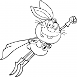 Rabbit Superhero Cartoon Character...