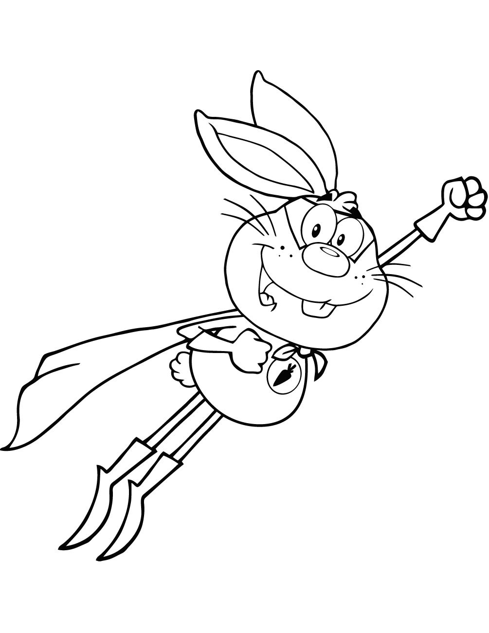 Rabbit Superhero Cartoon Character...