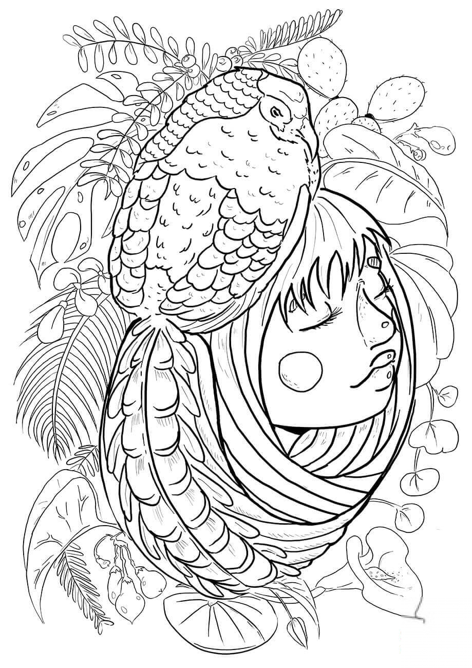 A Girl with Pheasant