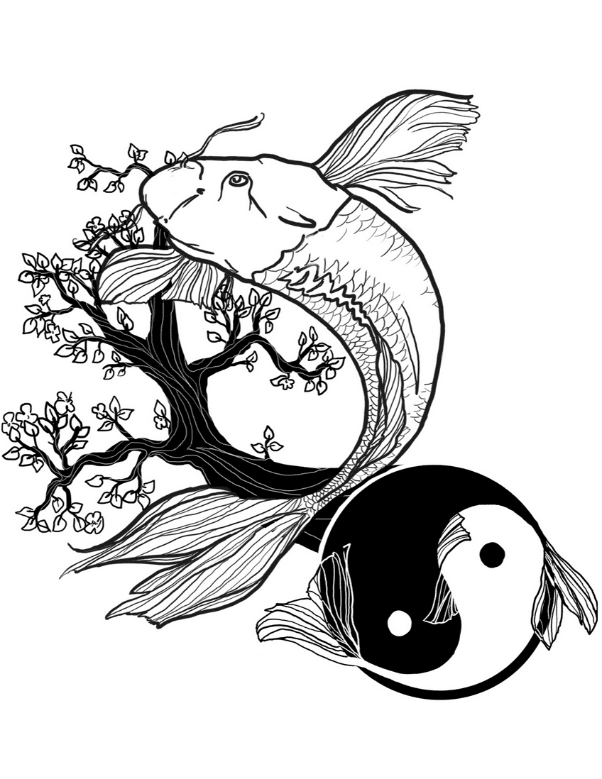 Fish Yin and Yang Tattoo