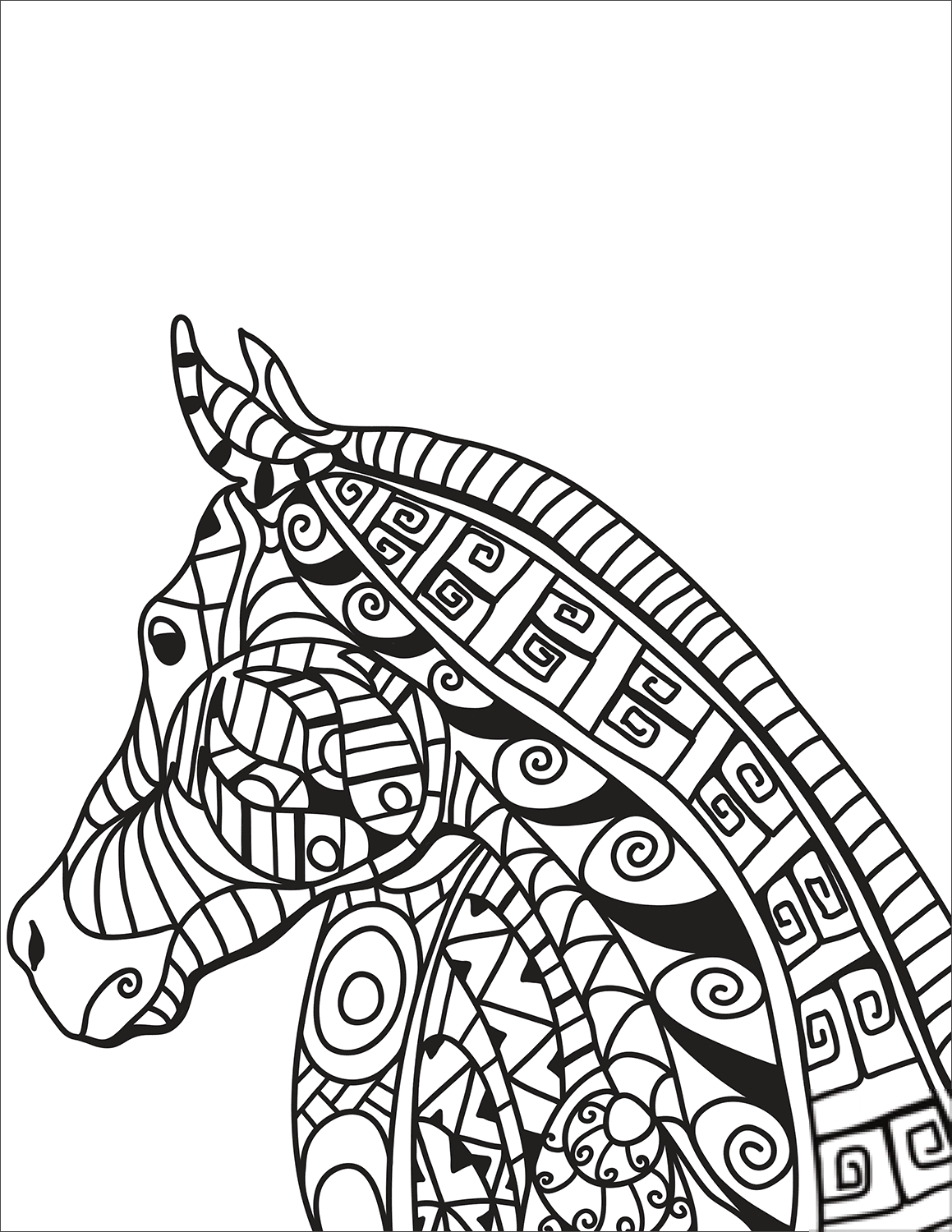 Horse Head Zentangle