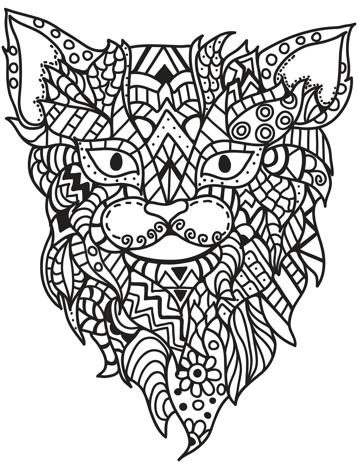 Zentangle Cat Head