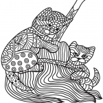 Two Kittens in Zentangle Style