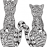 Two Cats in Zentangle Style