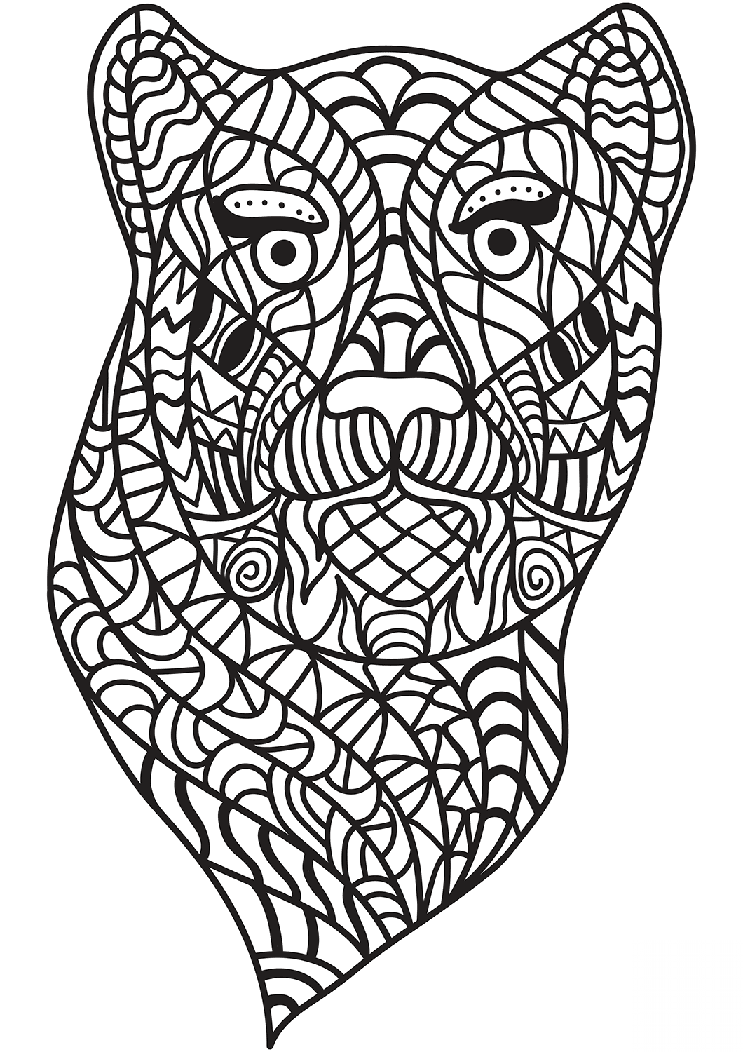 Zentangle Panther Head
