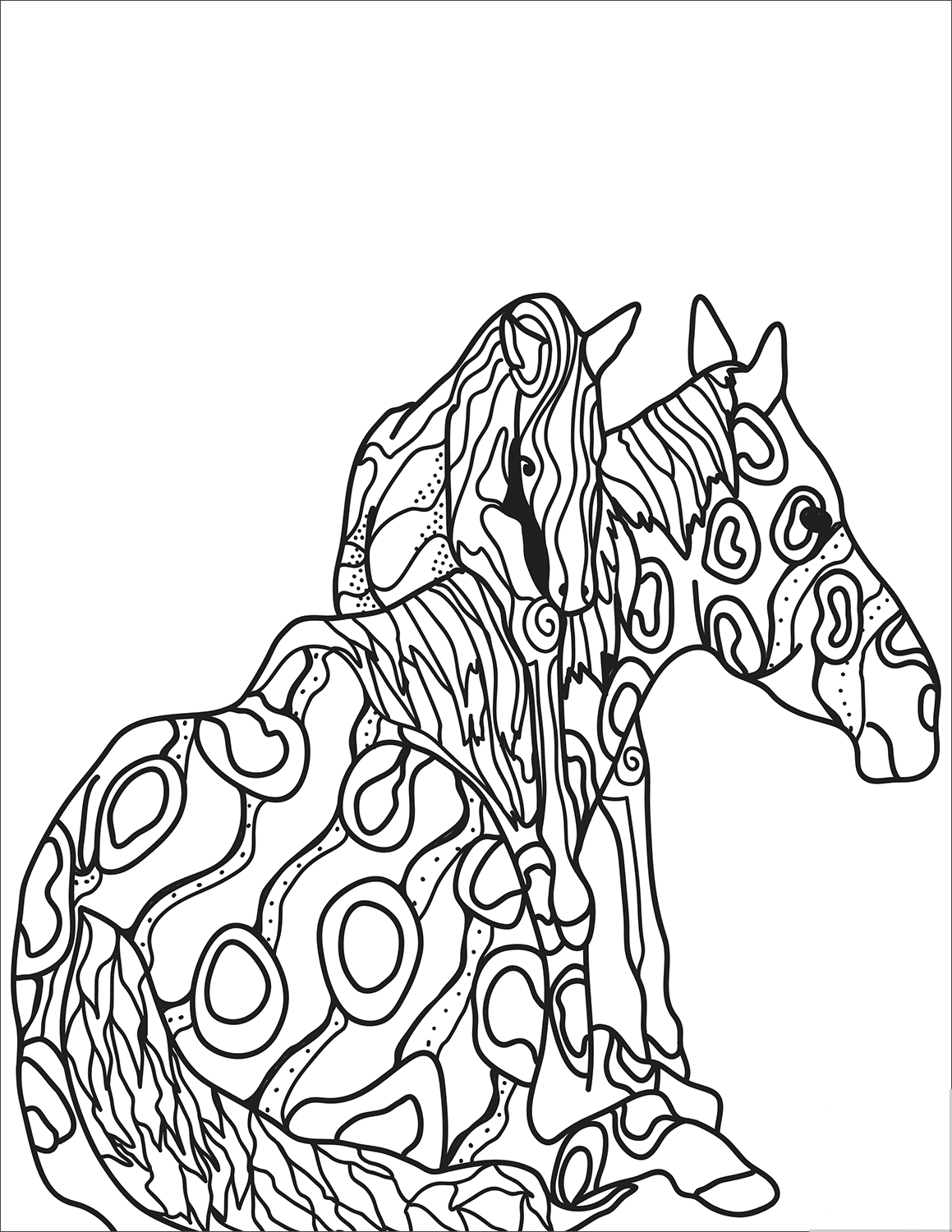 Mare and Colt Zentangle
