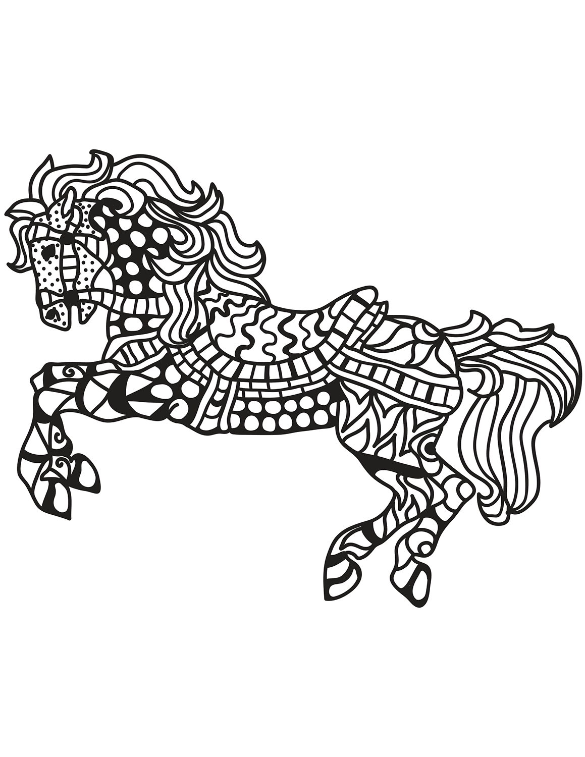 Galloping Horse Zentangle
