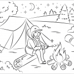 Girl Roasting Marshmallow over...