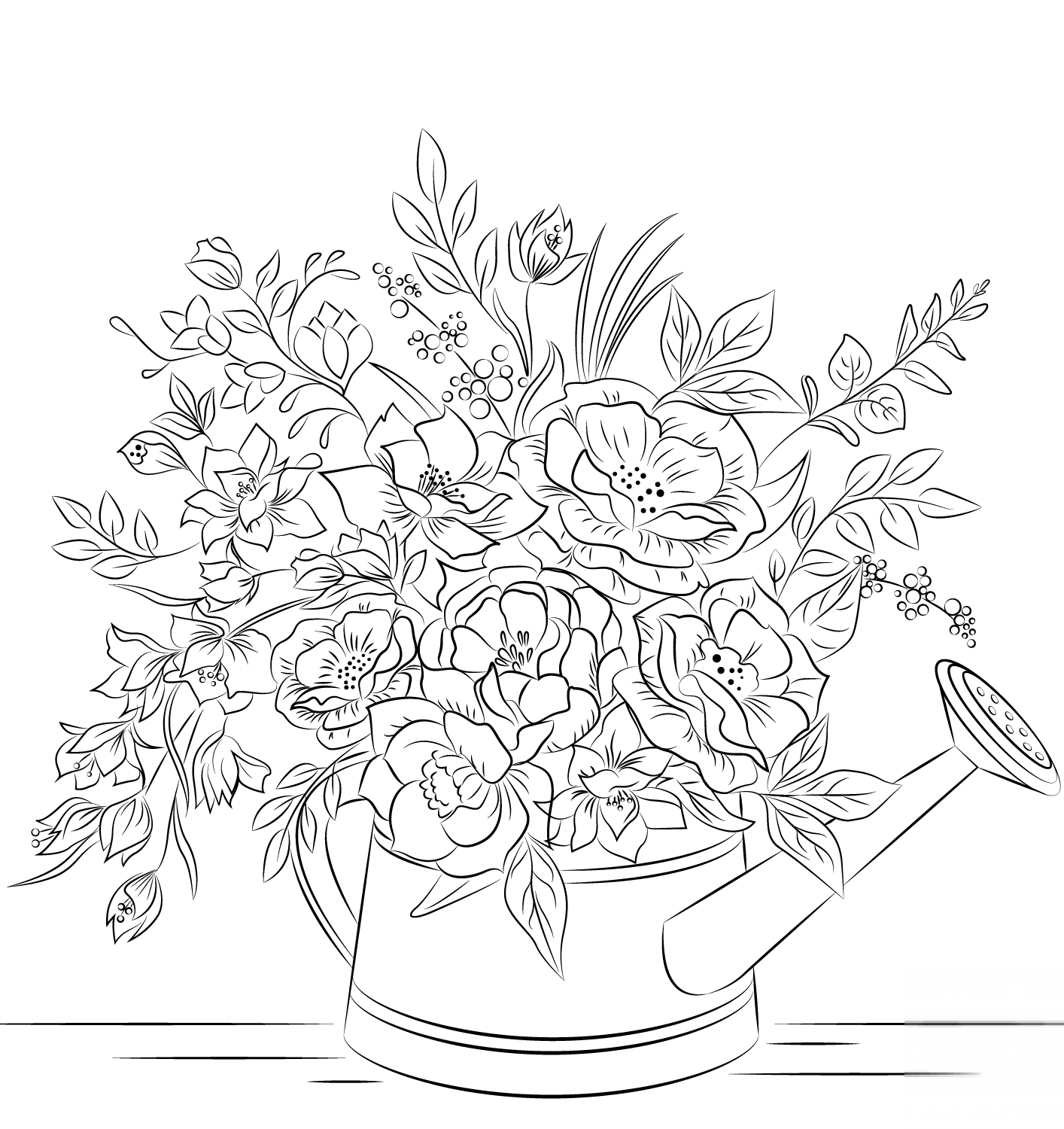 Flowers in Watering Can