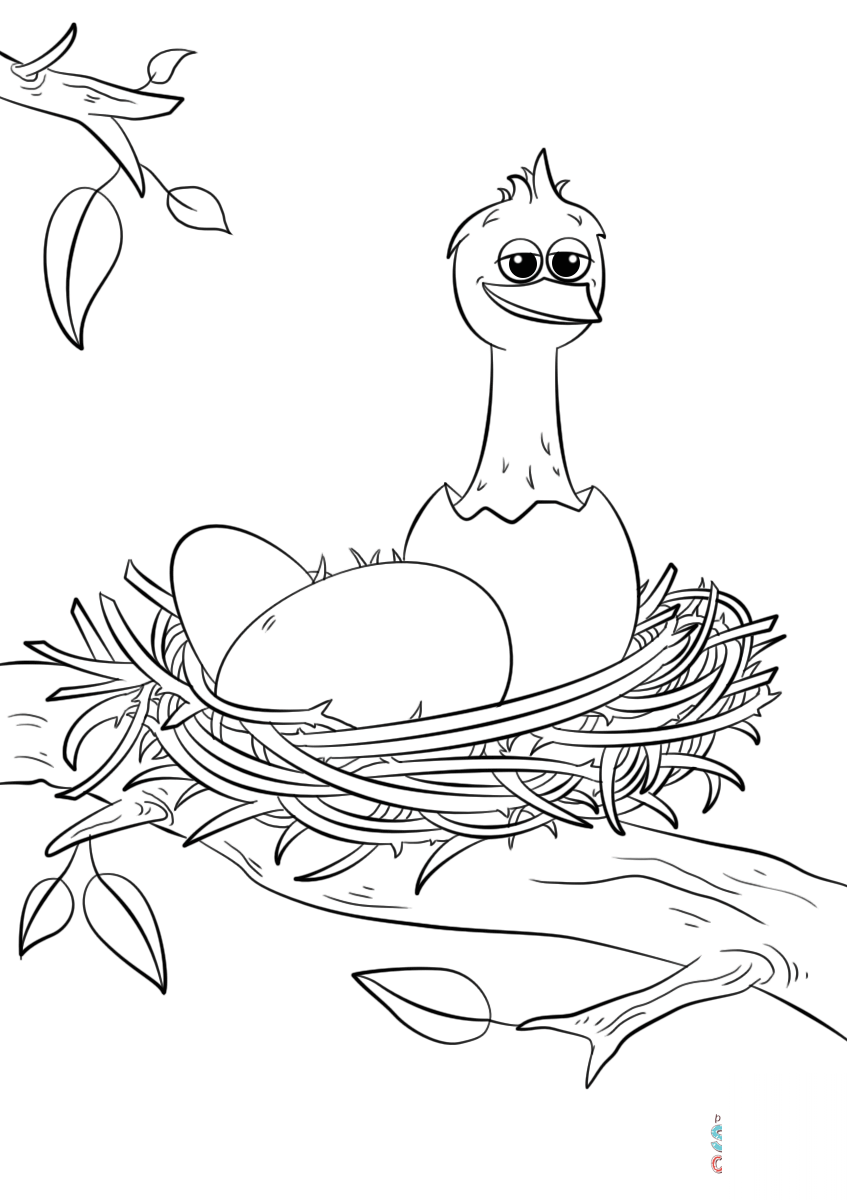 Cute Newly Hatched Chick in Nest