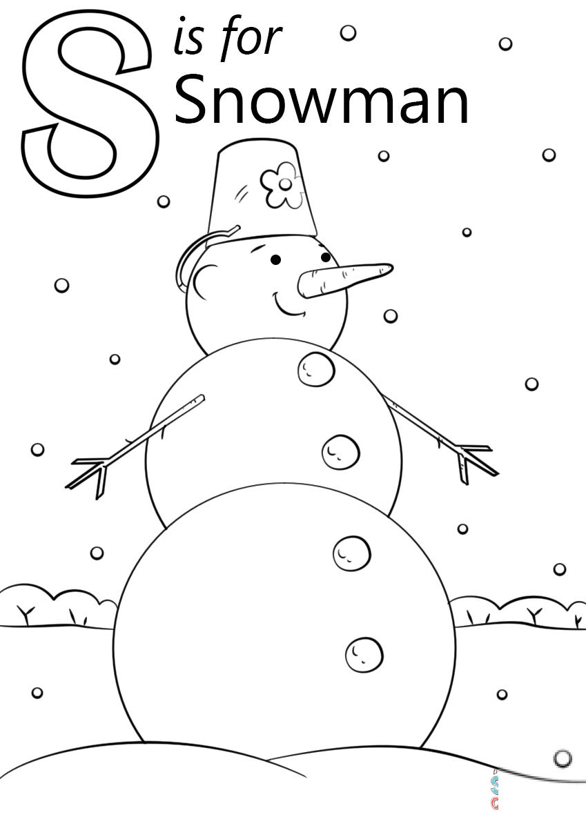 Letter S is for Snowman