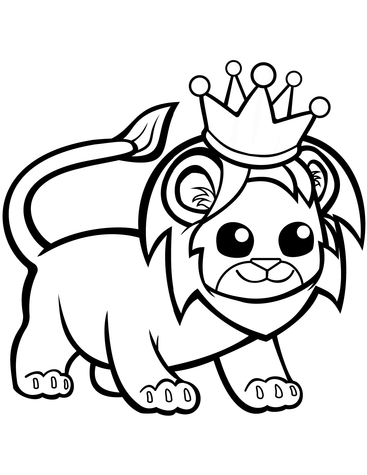 Funny Lion in a Crown