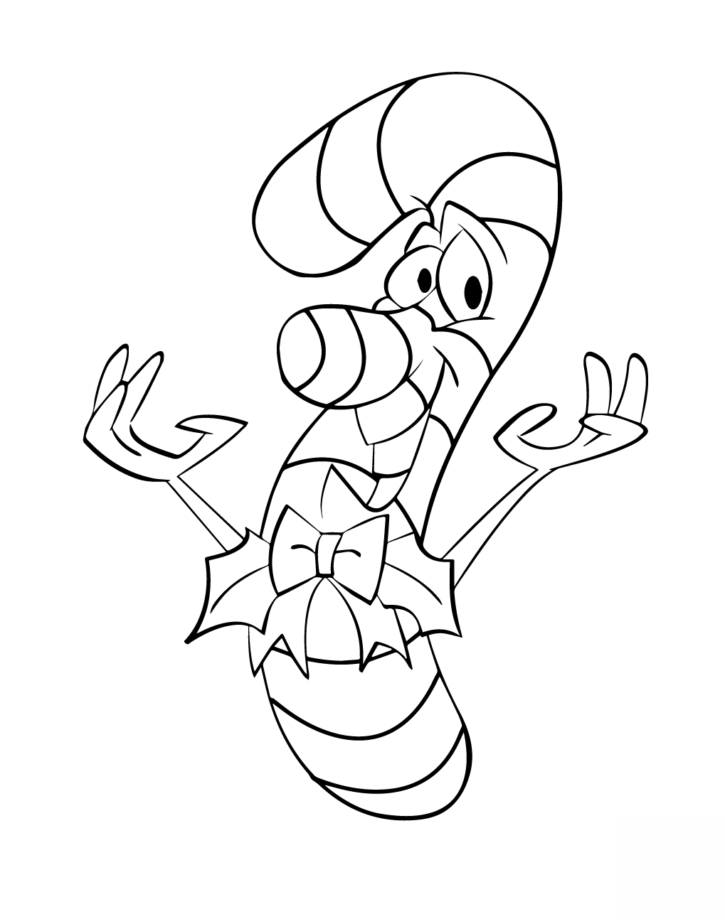 Cartoon Candy Cane Character