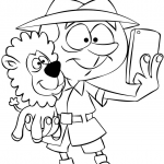 Safari Man Taking Selfie with Lion