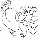 Cartoon Penguin Falling While Ice...