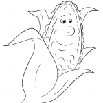 Ear of Corn Cartoon Character